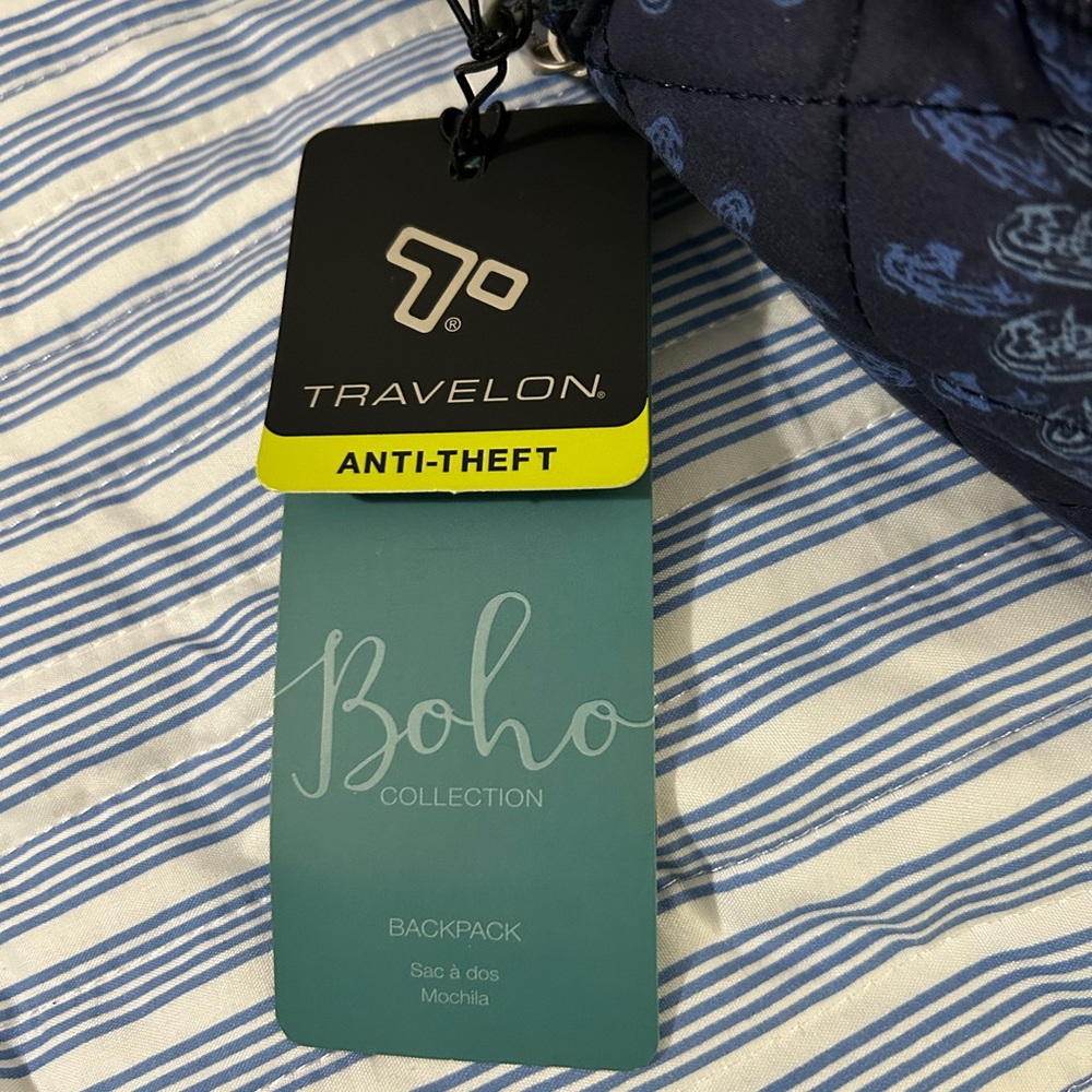 Travelon Anti-Theft Boho Backpack ~ Blue ~ BNNU - Picture 8 of 11